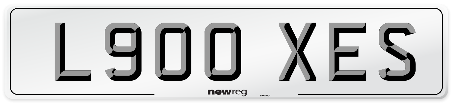 L900 XES Number Plate from New Reg